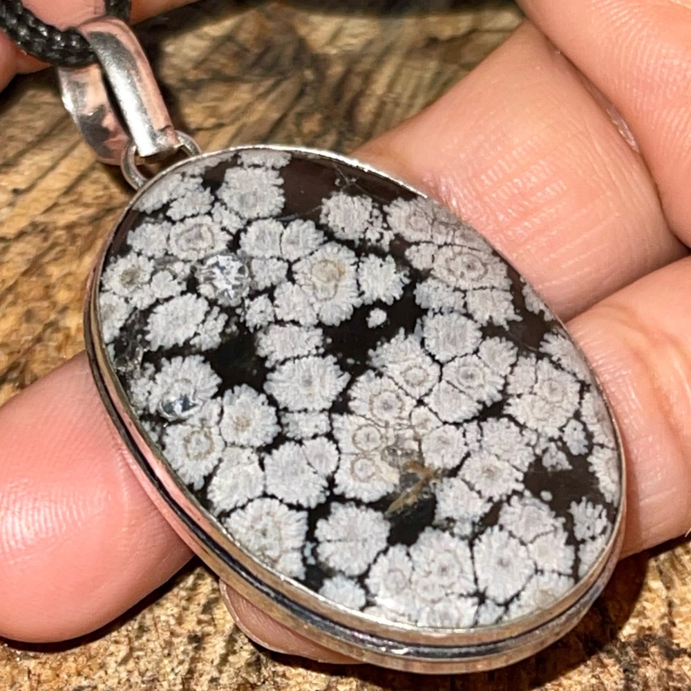 Snowflake Obsidian Pendant 2” - Picture 11 of 15